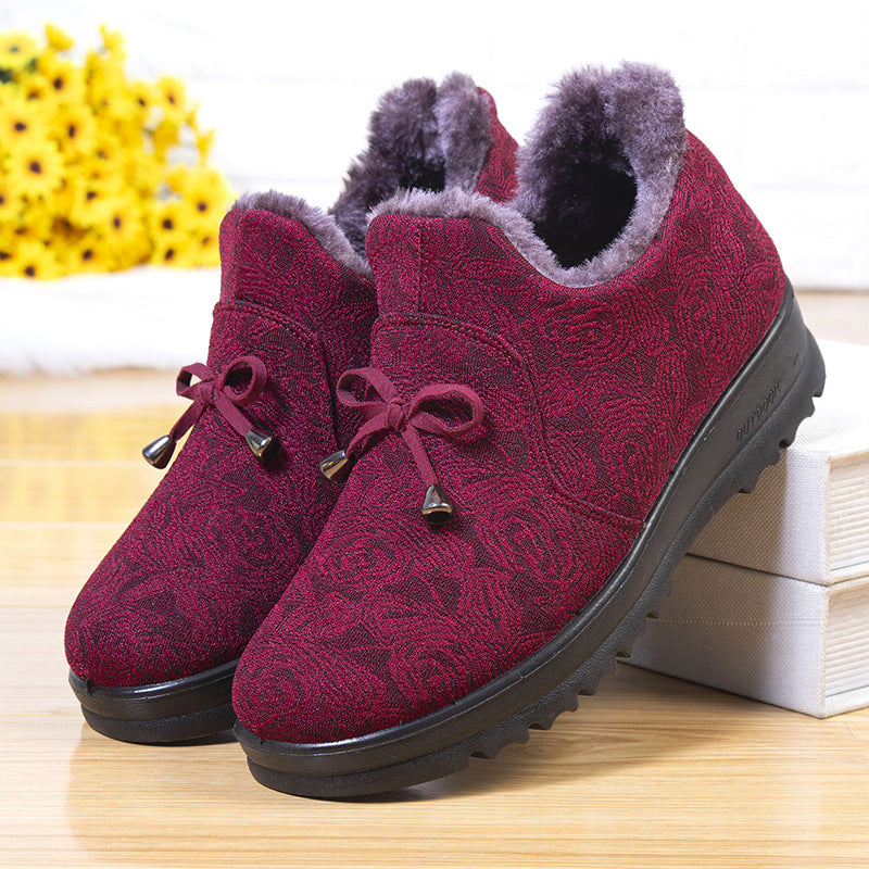 Damen Warme und modische Hausschuhe mit floralem Design EB