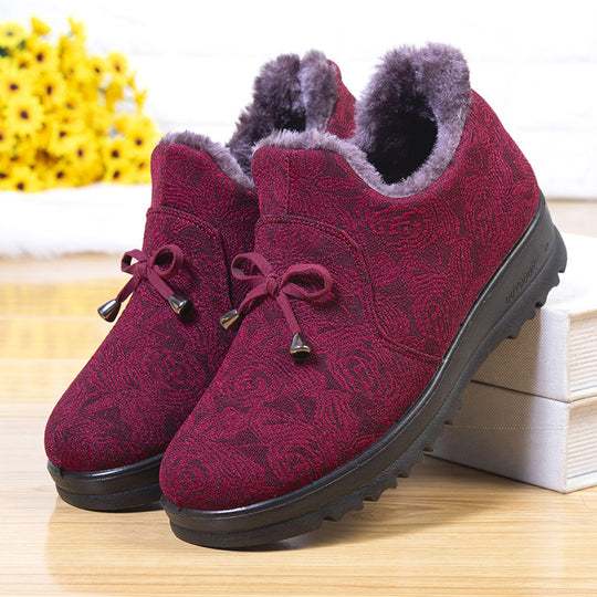 Damen Warme und modische Hausschuhe mit floralem Design EB