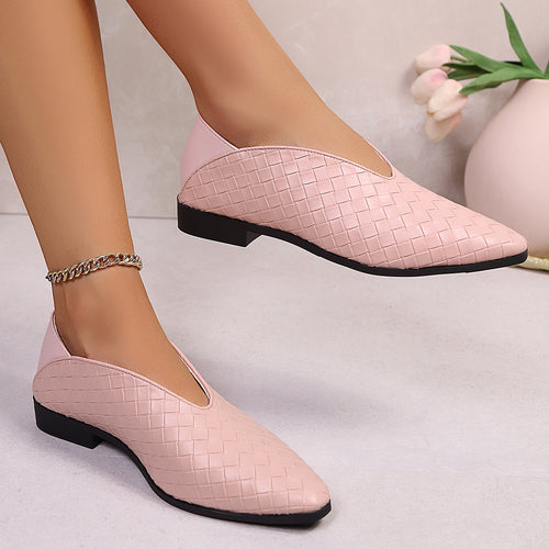 Damen Elegante Mokassins mit geflochtenem Design und bequemer Sohle EB
