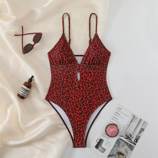 Damen Einteiliger Badeanzug im trendigen Animal-Print EB