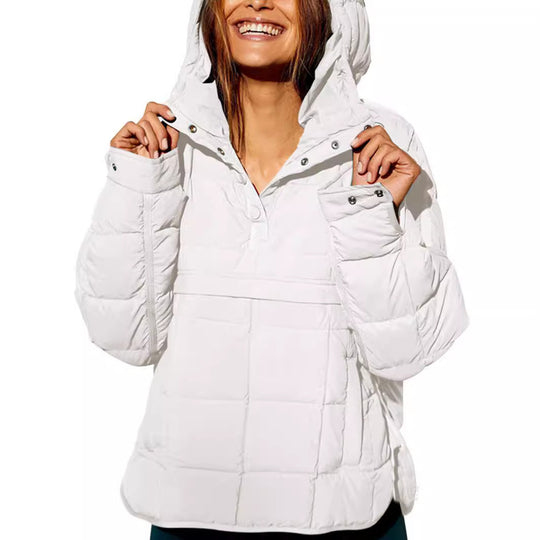Damen lässige Winterjacke mit Steppdesign und Kragen EB