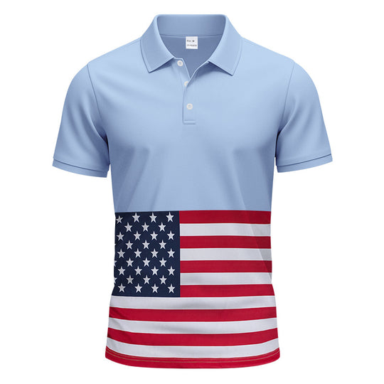 Herren Poloshirt mit einzigartigem Flaggenmotiv und moderner Passform EB