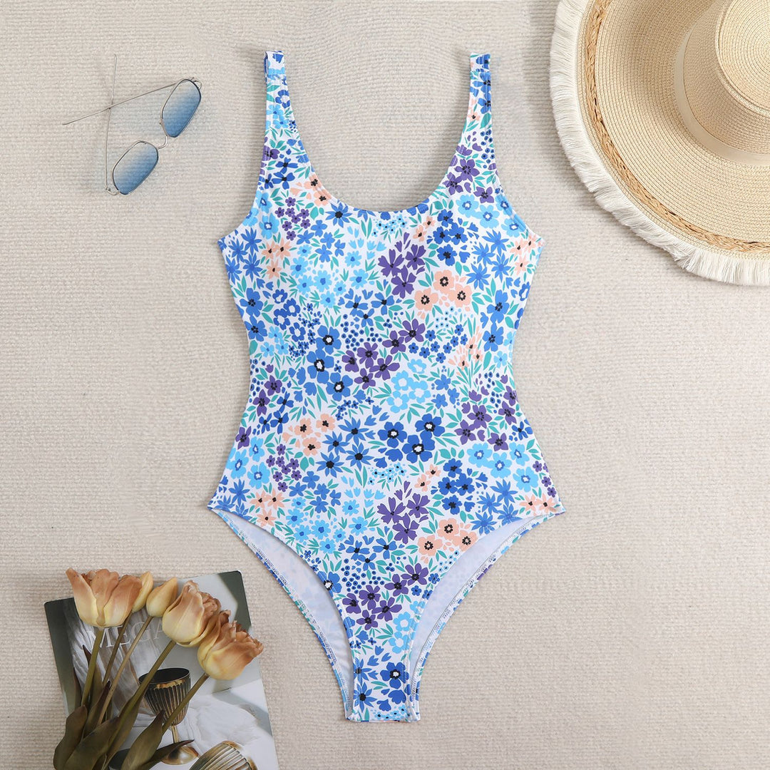 Damen Einteiler Badeanzug mit floralem Muster EB