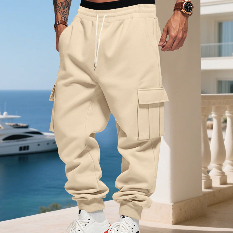 Herren Cargo-Jogginghose mit großzügigen Klappentaschen, elastischem Bund und gerippten Bündchen EB