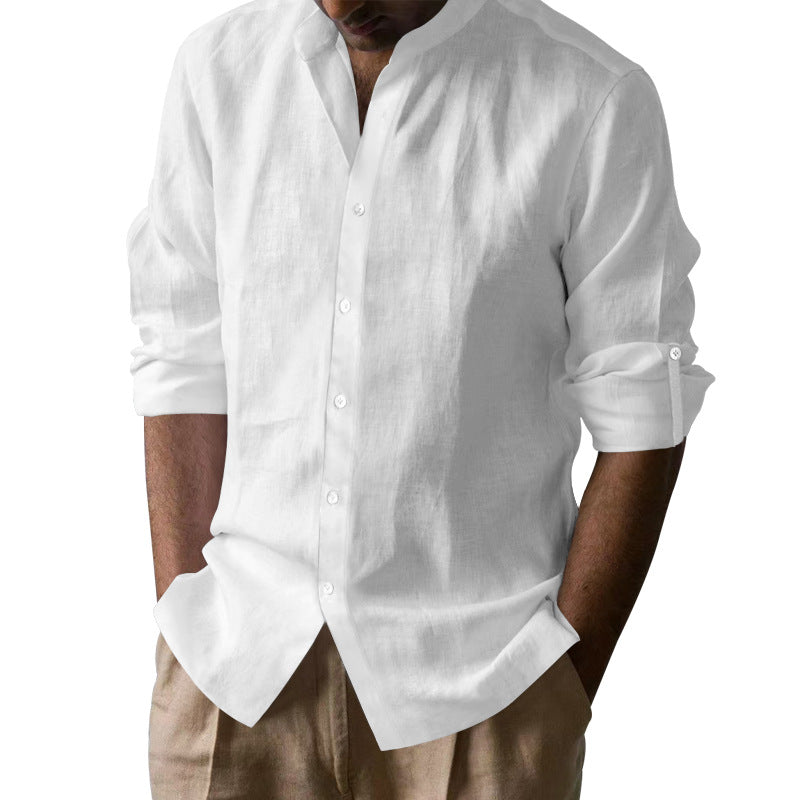 Herren Legeres Langarmhemd im modernen Casual-Stil mit Knopfdesign EB