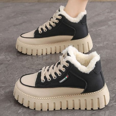 Damen Trendige High-Top Sneakers mit kuscheligem Innenfutter und rutschfester Sohle EB