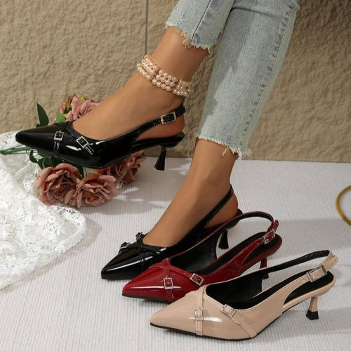 Damen Sling-Pumps mit elegantem Riemendesign und komfortablem Blockabsatz EB