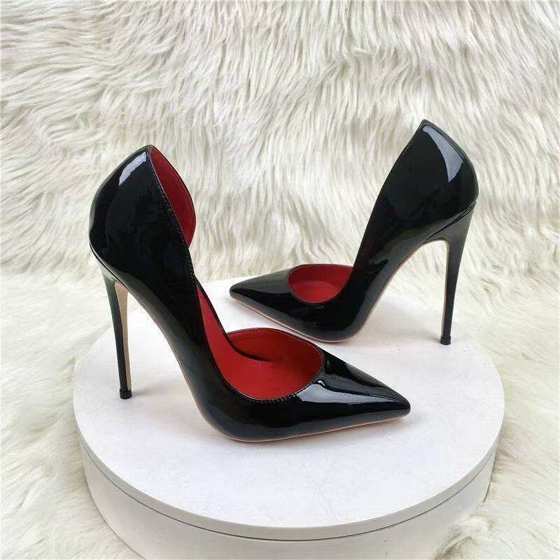 Damen spitze Stiletto Pumps mit glänzender Oberfläche EB