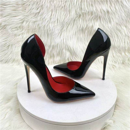 Damen spitze Stiletto Pumps mit glänzender Oberfläche EB