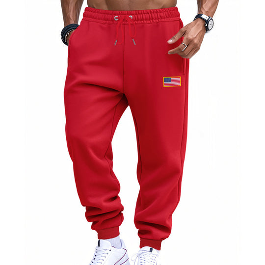 Herren Sportliche Sweathose mit elastischem Bund und Flaggenmotiv EB