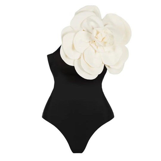 Damen Eleganter Einteiler mit kunstvoller Blumendekoration EB