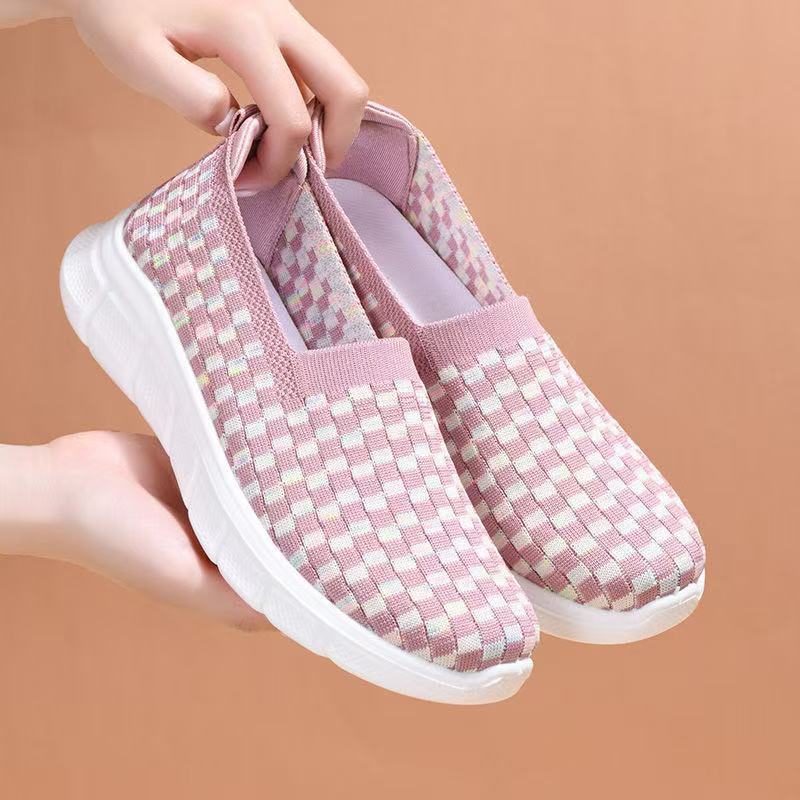 Damen Bequeme Slip-On Sneaker mit elastischem Obermaterial EB