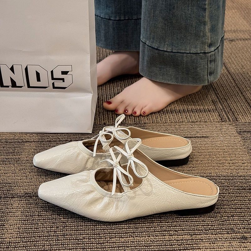 Damen elegante Slipper mit dekorativer Schnürung EB