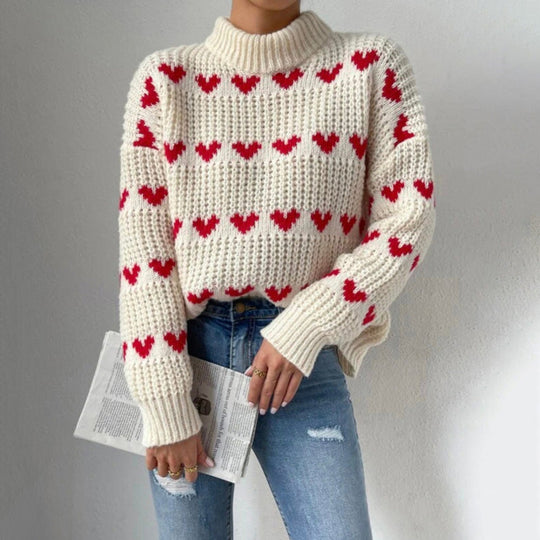 EB | Herzstrickpullover Mit Romantischem Stil