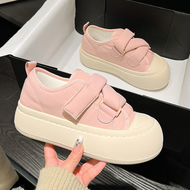 Damen Sneakers mit hohem Plateau und praktischem Klettverschluss EB