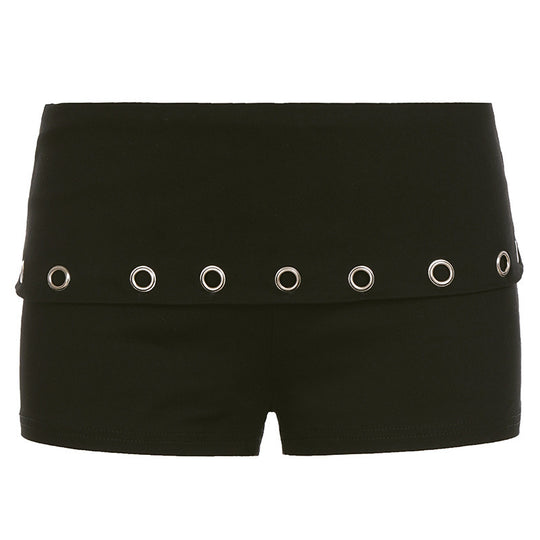 Damen Modische Shorts mit dekorativen Ösen EB