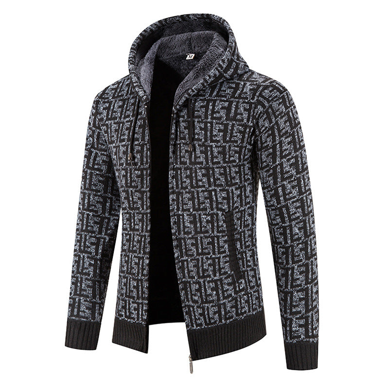 Herren modische Strickjacke mit hochgeschlossenem Kragen EB