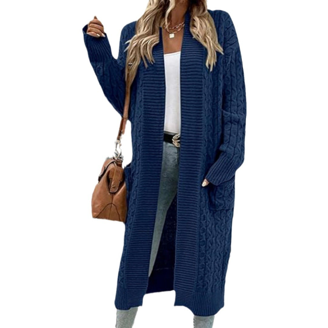 Damen Strickmantel mit Kabelmuster EB