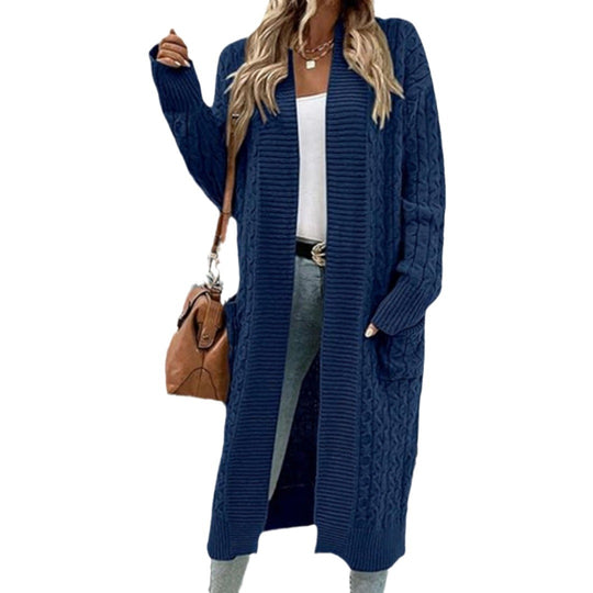 Damen Strickmantel mit Kabelmuster EB