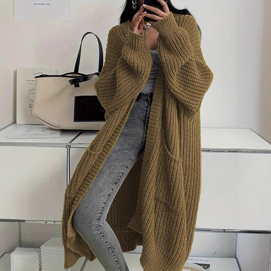 Damen Strickmantel im Oversized-Stil EB