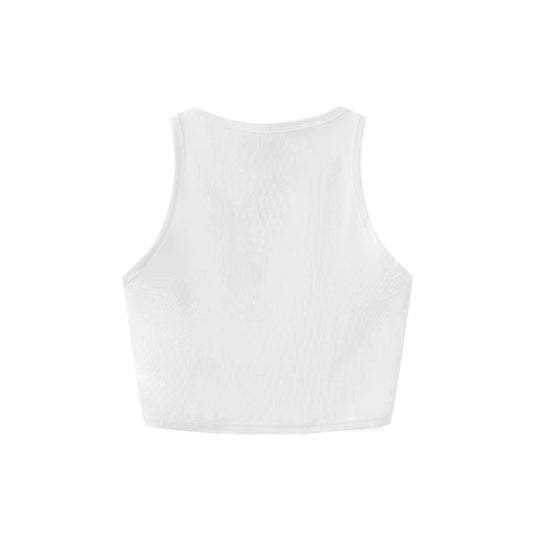 Damen Crop-Top mit kreativem Statementdruck EB