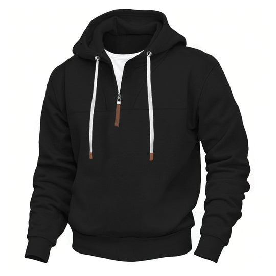 Herren Kapuzenpullover mit halbem Reißverschluss und hochwertigen Materialien EB