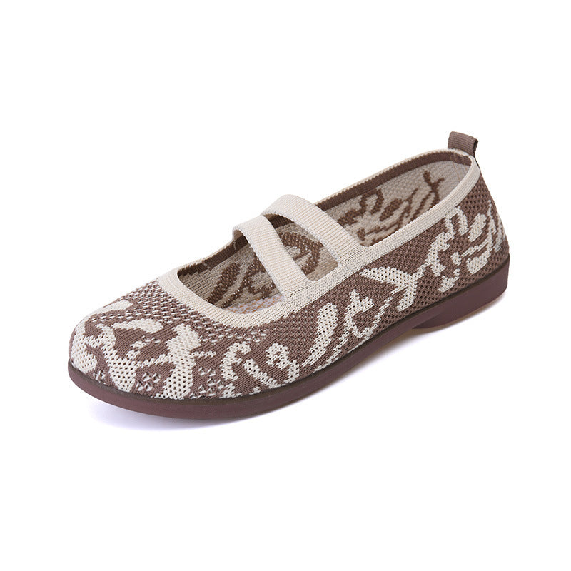 Damen Bequeme Ballerinas mit elastischen Riemen EB