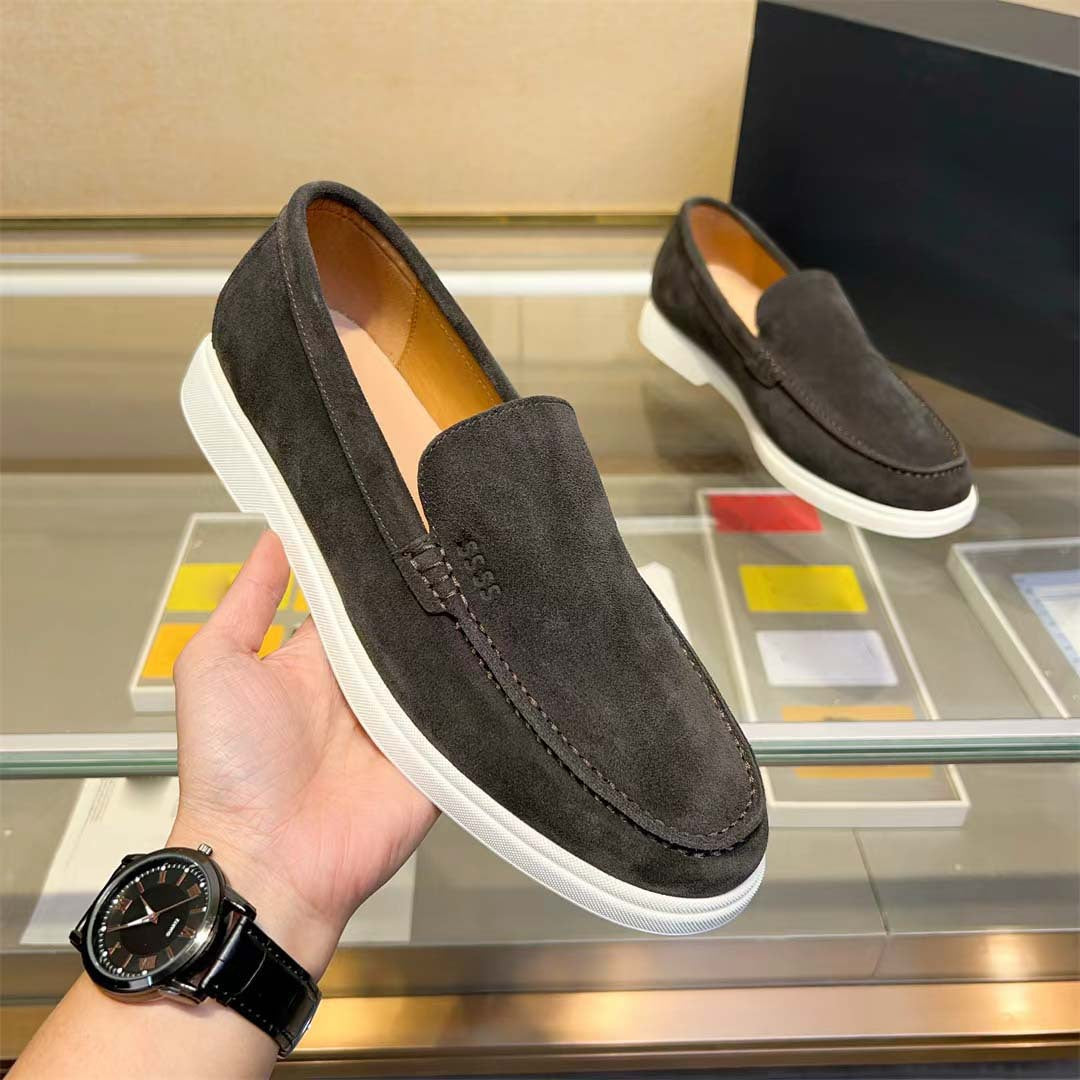Damen Mokassin Sneakers aus feinem Wildleder mit elastischem Gummizug EB