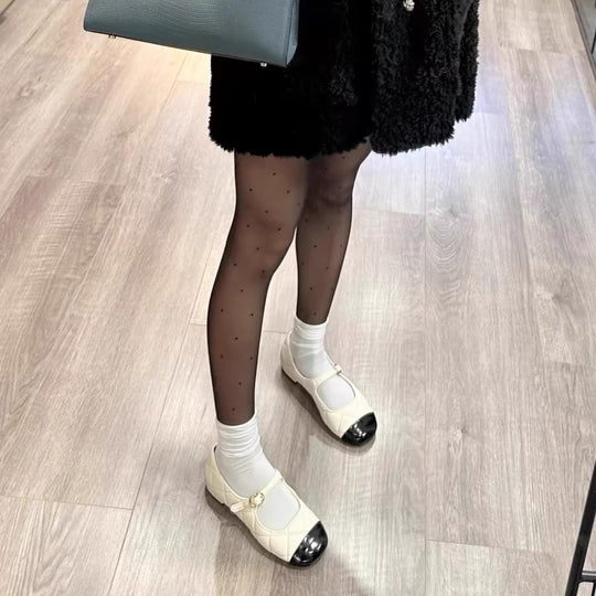 Damen Ballerinas mit verstellbarem Riemen und elegantem Kettenakzent EB
