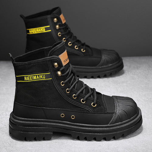 Damen trendige High-Top Stiefel mit rutschfester Sohle und robustem Design EB