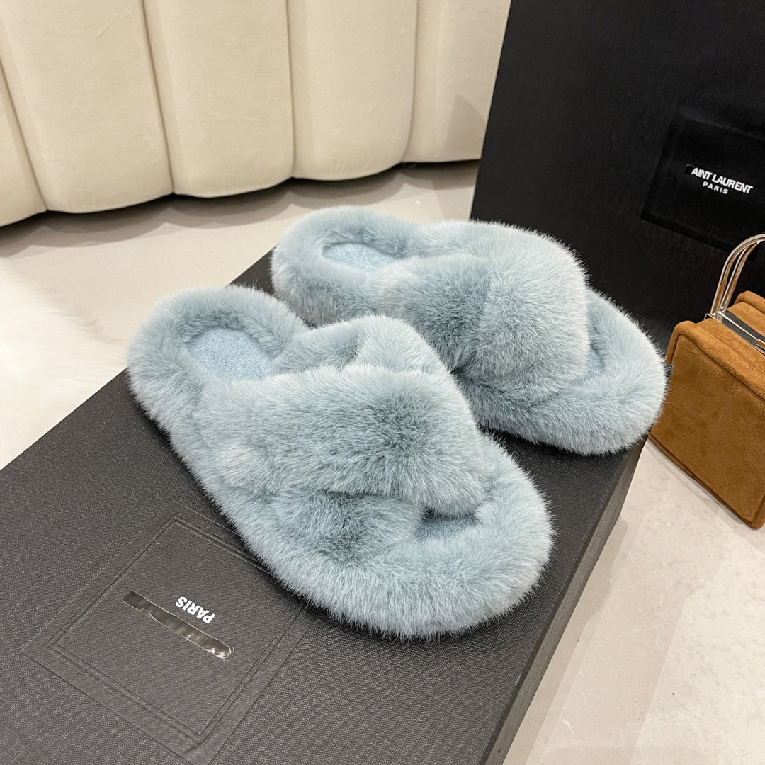 Damen Flauschige Hausschuhe mit kuscheligem Innenfutter EB