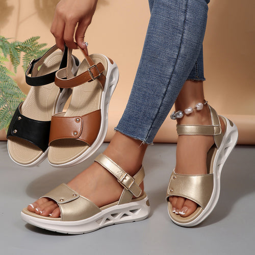 Damen Sportliche Sandalen mit bequemer Fußbettung und modischem Plateau EB
