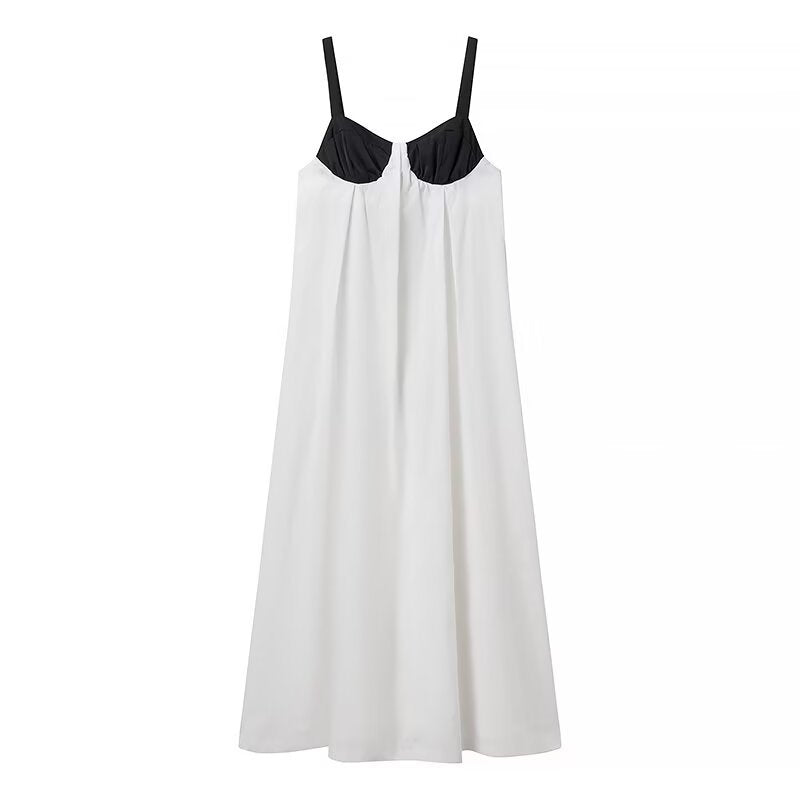 Damen Maxikleid mit geformtem Oberteil und schwingendem Rock EB
