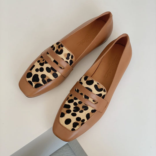 Damen Mokassin-Schuhe mit Leopardenmuster und elegantem Schnitt EB