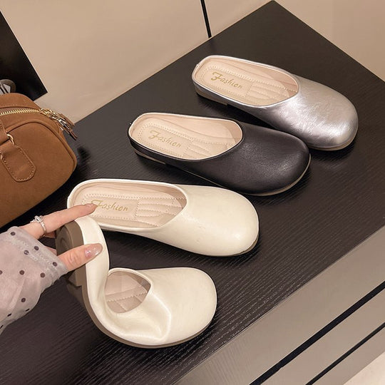 Damen modische Mules mit glänzendem Obermaterial EB