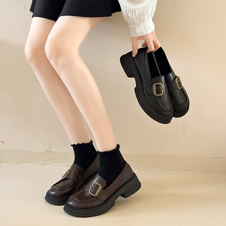 Damen modische Loafer mit dekorativem Schnallenakzent EB