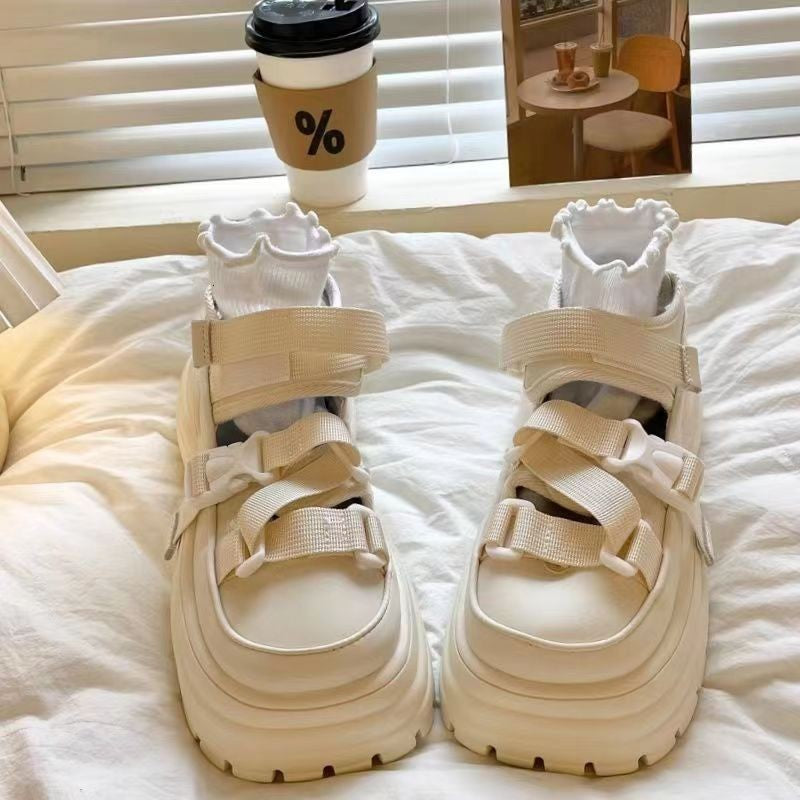 Damen Komfortable Chunky Sandalen mit verstellbaren Riemen und dämpfender Sohle EB