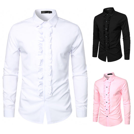 Herren Elegantes Hemd mit Rüschendetails EB