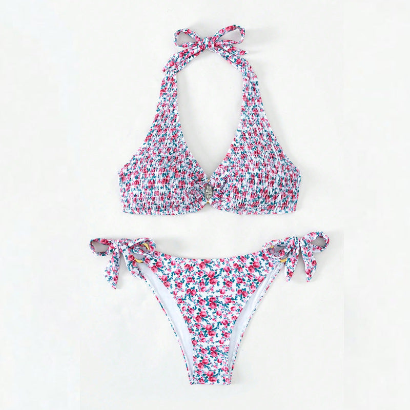 Damen Triangel-Bikini-Set mit verspielten Rüschendetails EB