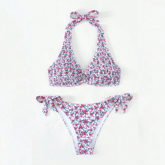 Damen Triangel-Bikini-Set mit verspielten Rüschendetails EB