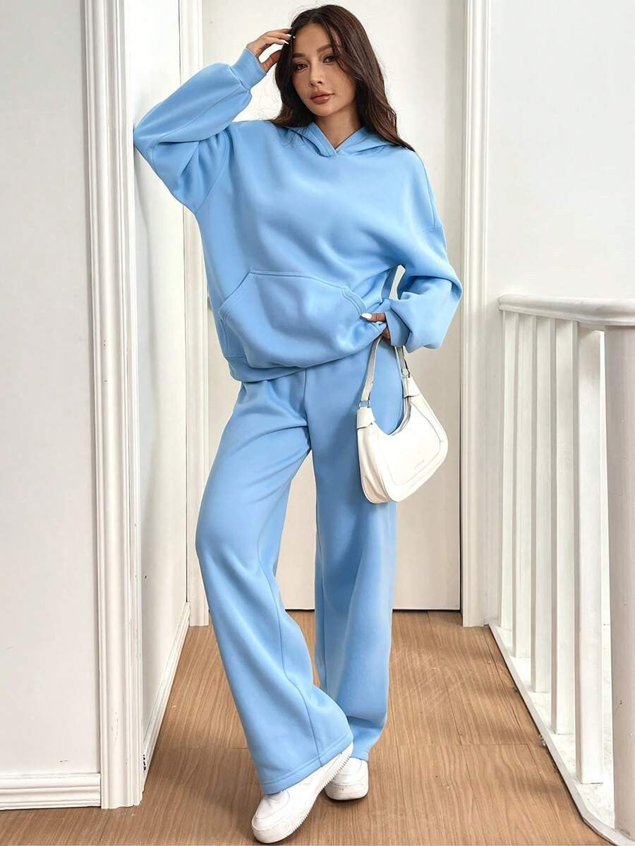 Damen Sweat-Set mit lässigem Schnitt und hohem Kragen EB