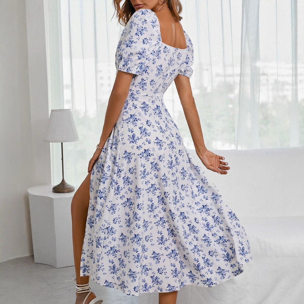 Damen Maxikleid mit schulterfreier Taillierung und Rüschendetails EB