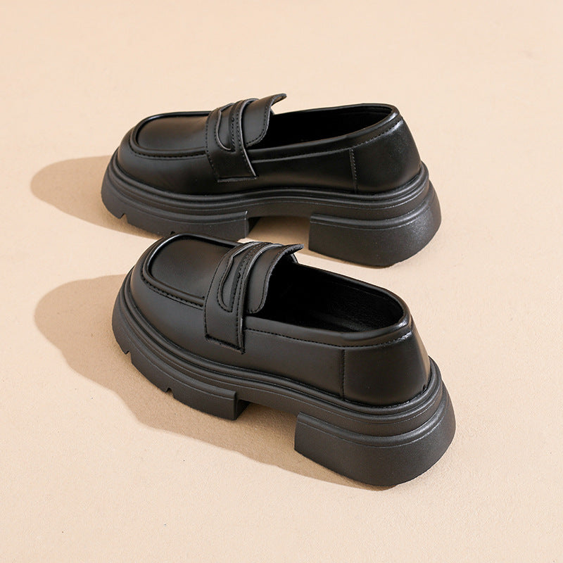 Damen modische Loafers mit robustem Plateau und eleganter Schnalle EB