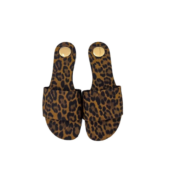 Damen Zehentrenner-Sandalen mit animalischem Print und elegantem Riemendesign EB
