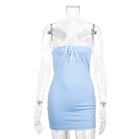 Damen Figurbetontes Bustierkleid mit Raffbändern EB