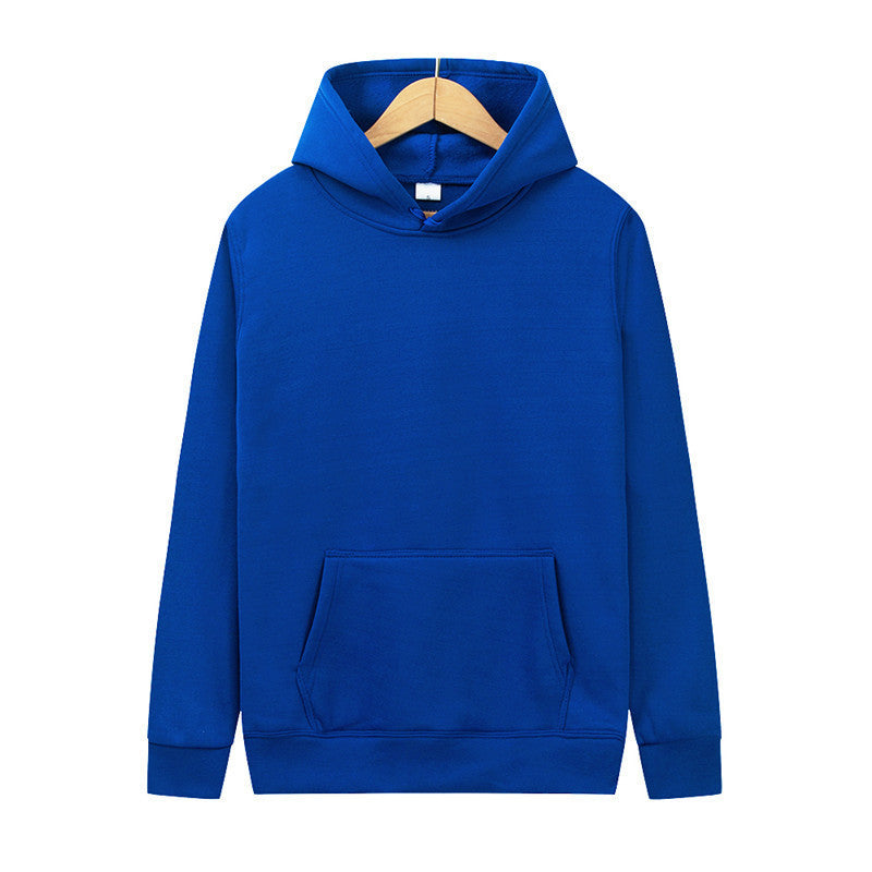 Unisex minimalistischer Kapuzenpullover ohne Reißverschluss mit innen angerautem French-Terry und integrierter Kängurutasche EB