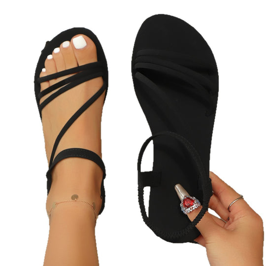 Damen Riemensandalen mit modischem Schnitt und verstellbaren Riemen EB