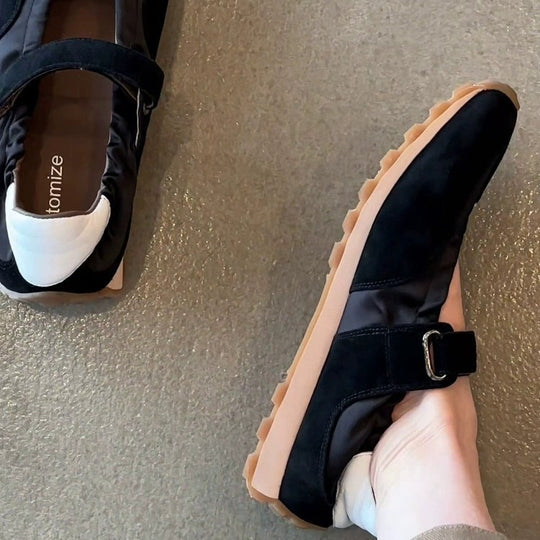 Damen modische Sneakers mit verstellbarem Klettverschluss und komfortabler Sohle EB