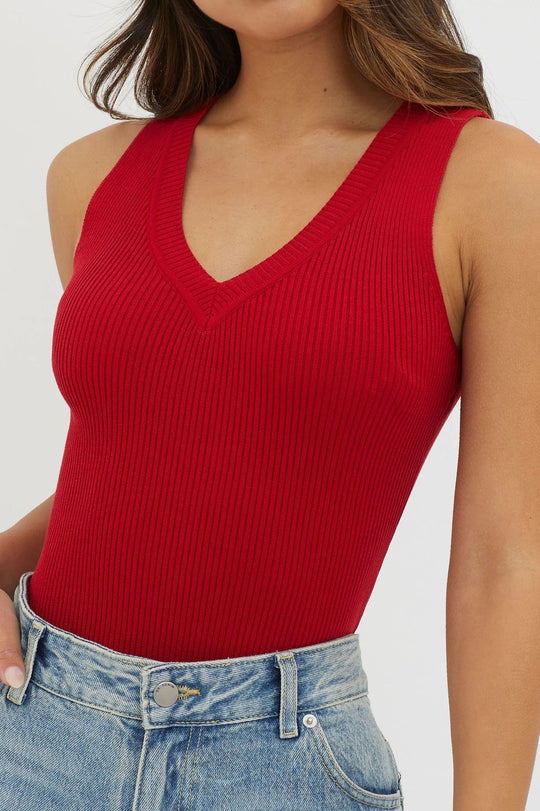 Damen figurbetontes V-Ausschnitt Rippenshirt EB