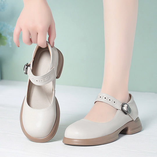 Damen Mary Jane Ballerinas mit verstellbarem Riemen und komfortablem Fußbett EB